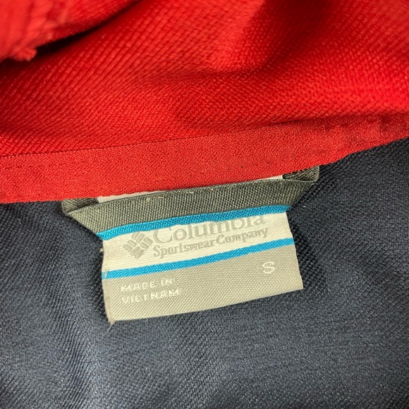 Columbia Lightweight Jacket Water Resistant Mens Small or Womens Medium Red Blue - Picture 5 of 9